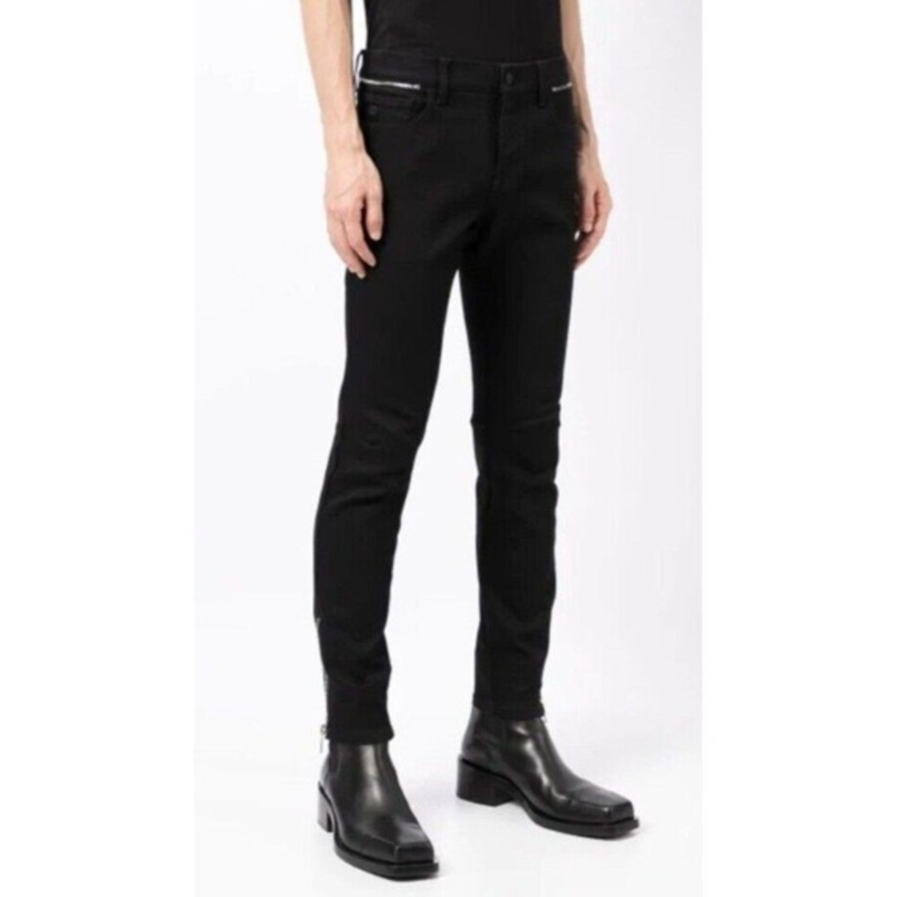 Gucci Super Skinny Biker Size 48 IT 38‎ US Black Waxy Silver Hardware Zipper